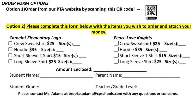 order form options