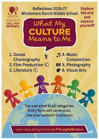 PTA Reflections Contest flyer: what my culture means to me