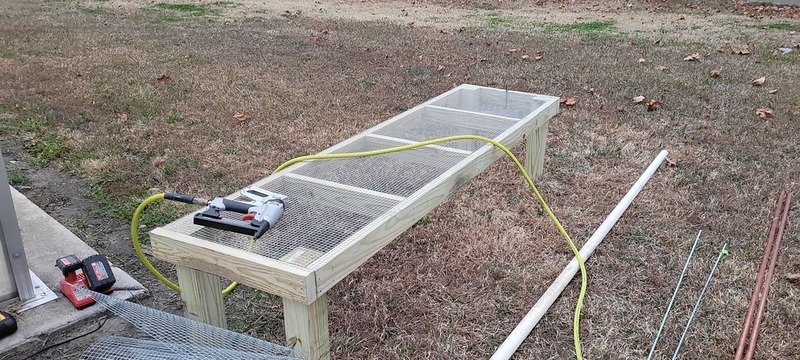 Greenhouse bench in the making