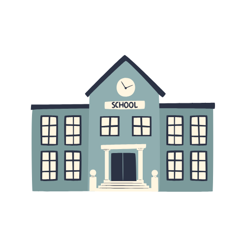 generic school building to emphasize in-person testing sites