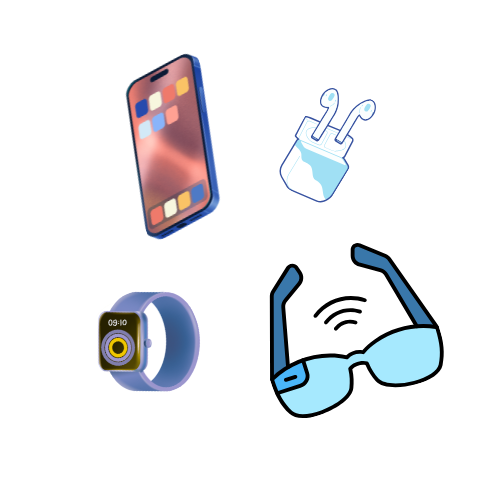 examples of personal communication devices include cell phones, earbuds, smart watches, and Meta glasses