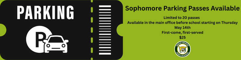 Limited to 20 passes   Available in the main office before school starting on Thursday May 14th First-come, first-served $25