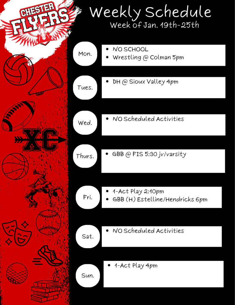 January 19th-25th Schedule