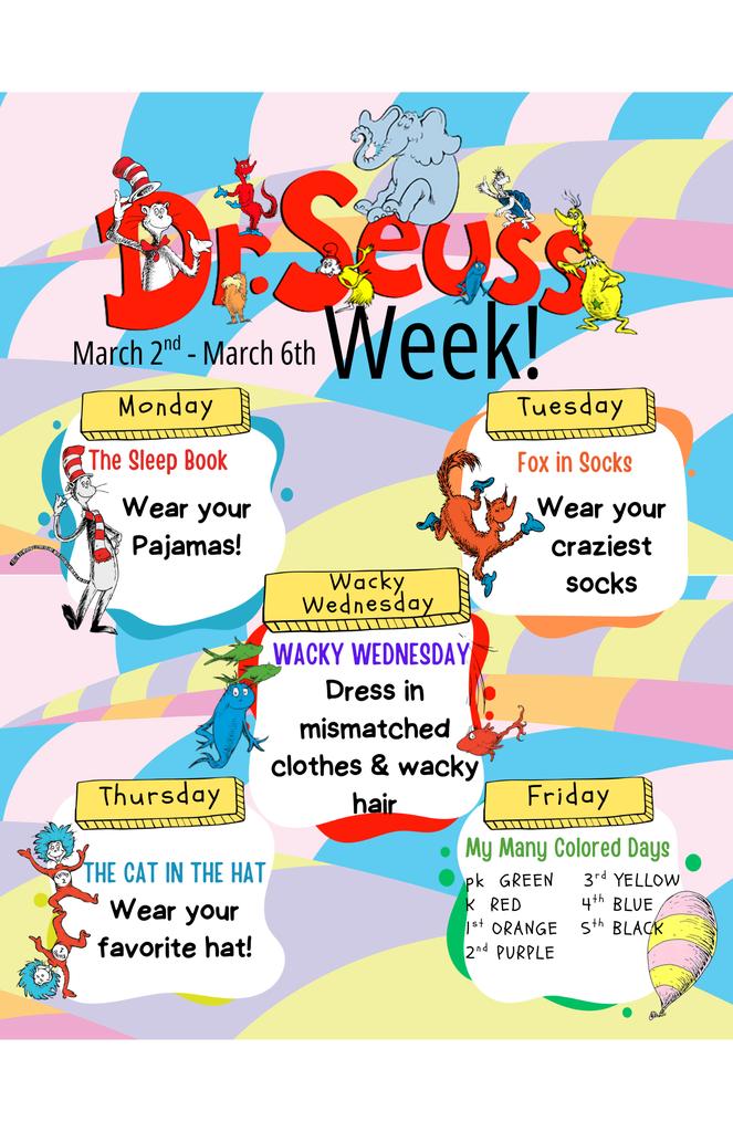 Dr Seuss Week March 2-March 6