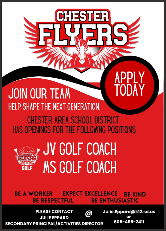 Middle School and Junior Varsity golf coach