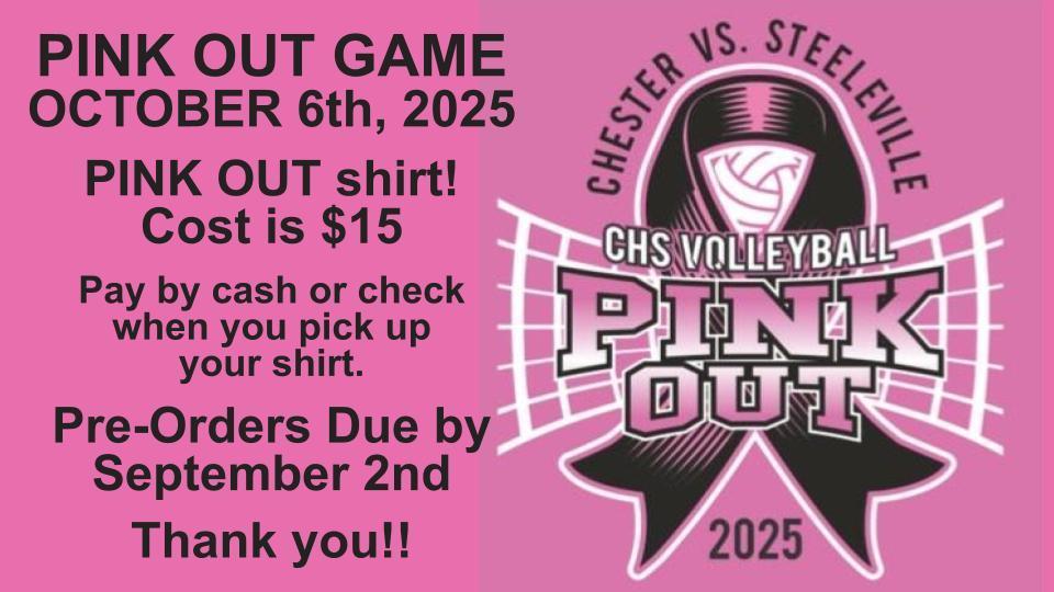 CHS Volleyball Pink Out Game Shirts