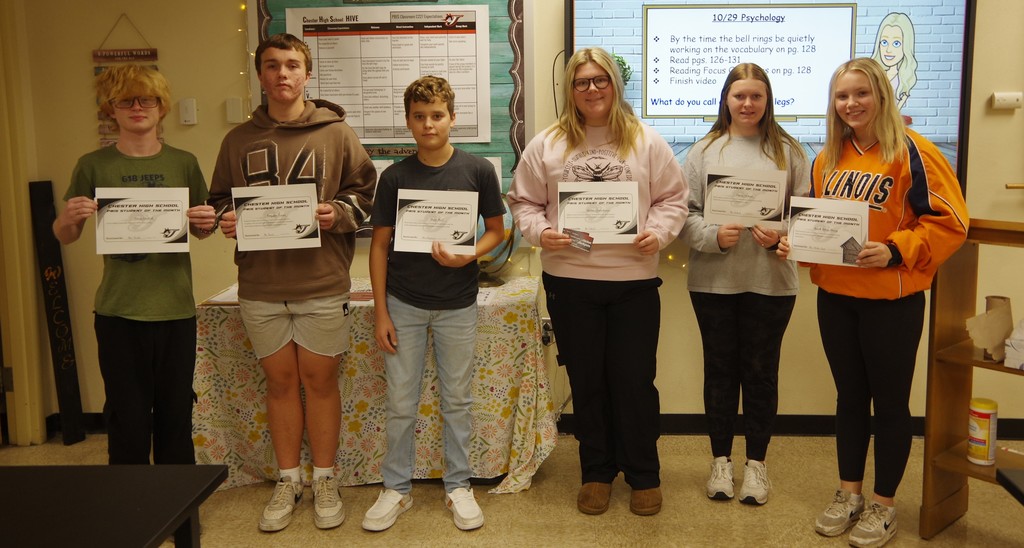 CHS OCTOBER Students of the Month 10-29-25