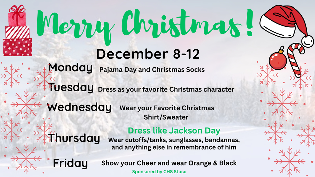 CHS StuCo Christmas Dress Up Days (REVISED)