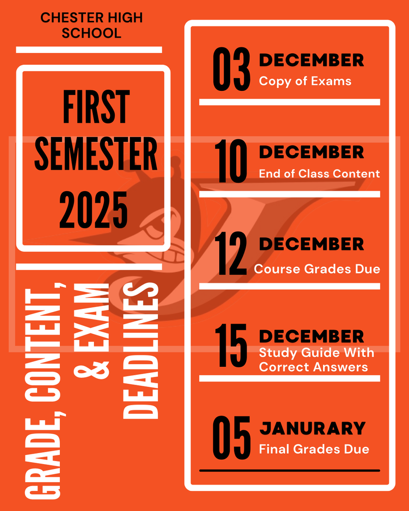 CHS WINTER 2025 DEADLINES