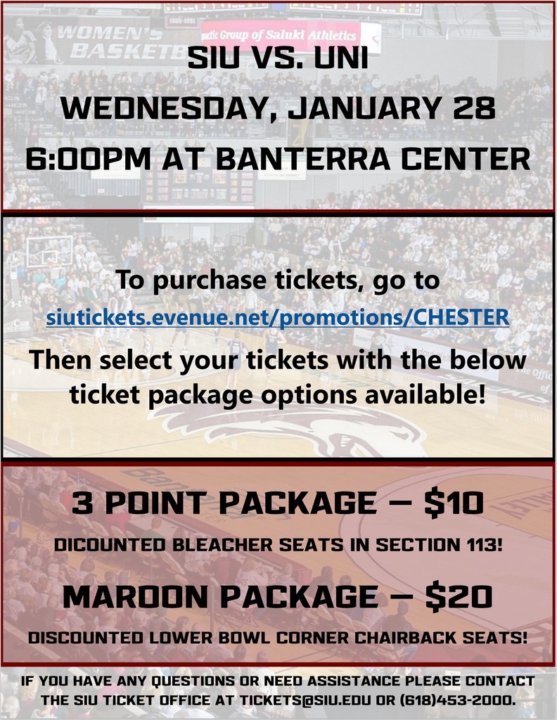 SIU Basketball_Chester Promo Code Flyer 1.28.2026