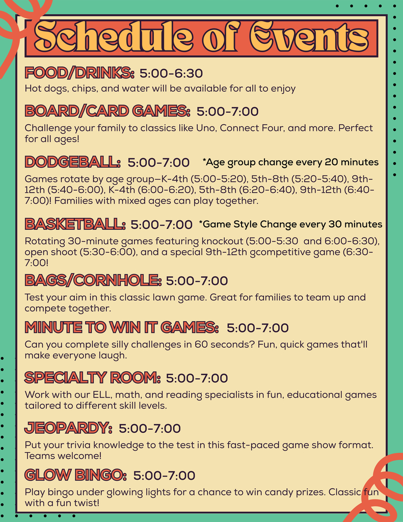 Family Fun Night Flyer (schedule 1)