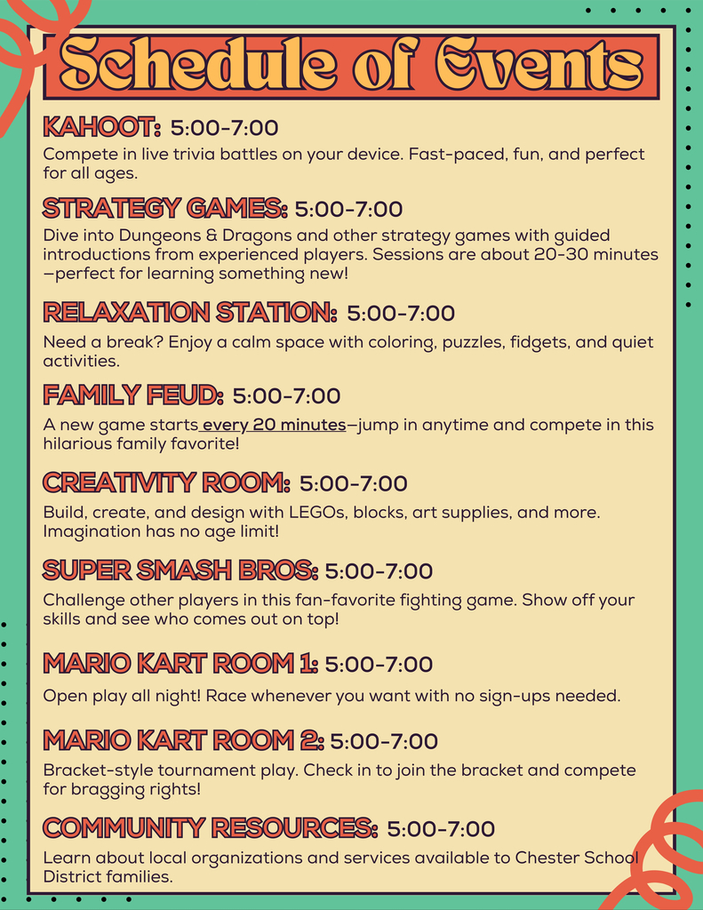 Family Fun Night Flyer (schedule 2)