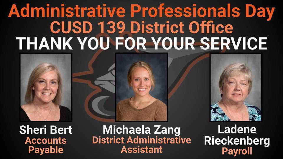 CUSD 139 Administrative Professionals Day