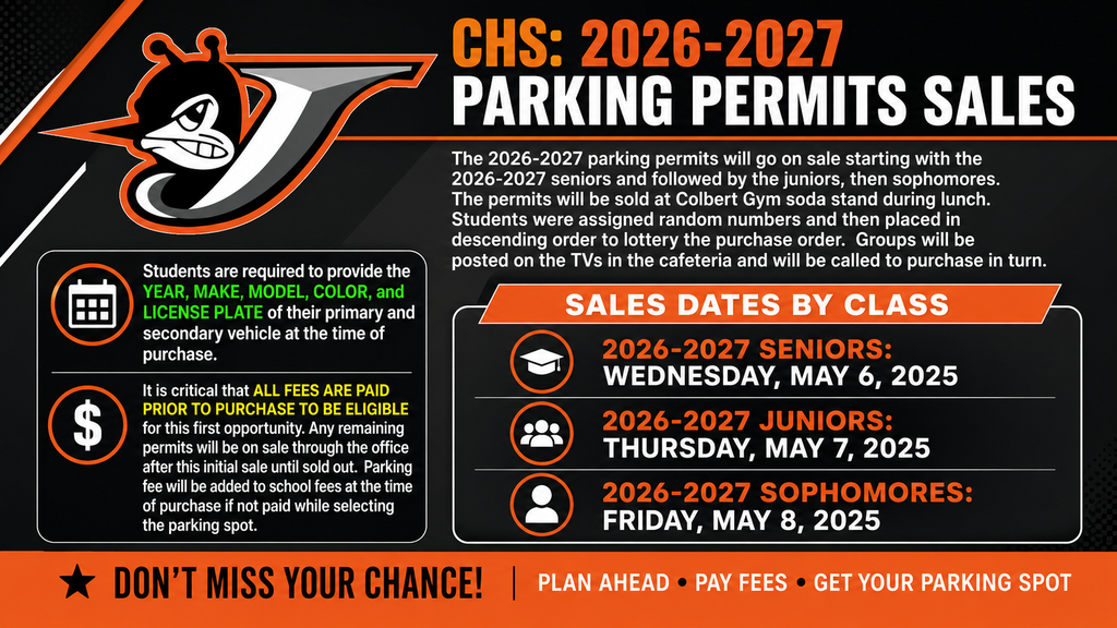 CHS Parking Sales 2026-2027