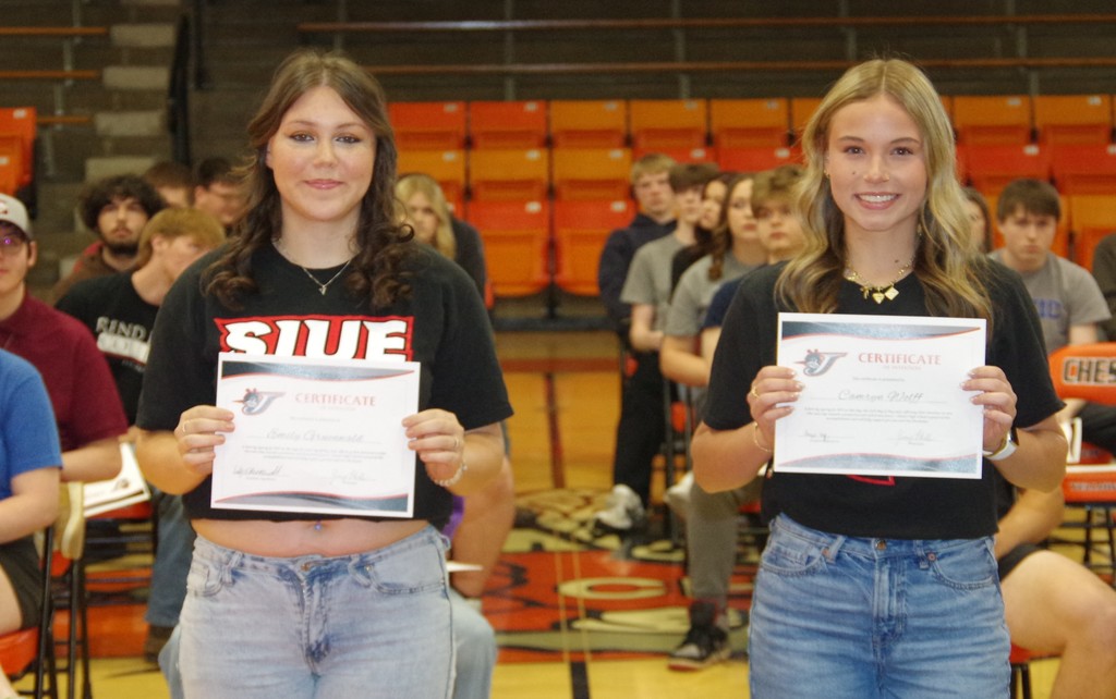 Photo 13 Senior Signing Day Emily Gruenewald Camryn Wolff SIUE