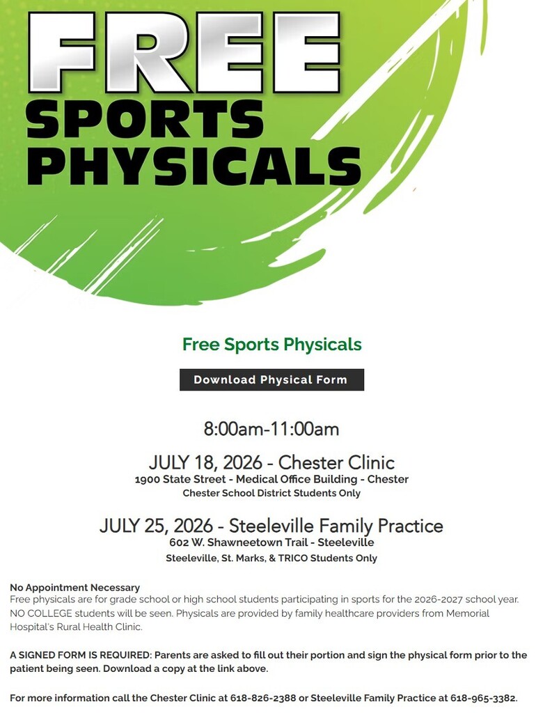 CGS & CHS: CHESTER MEMORIAL HOSPITAL FREE SPORTS PHYSICAL CLINIC