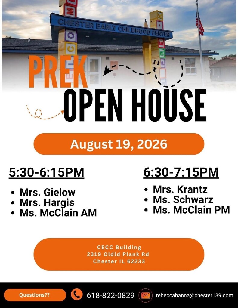 PreK Open House August 19th