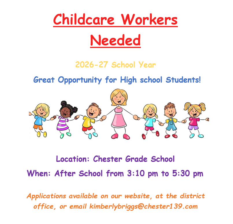 Childcare workers for Stingers Program needed