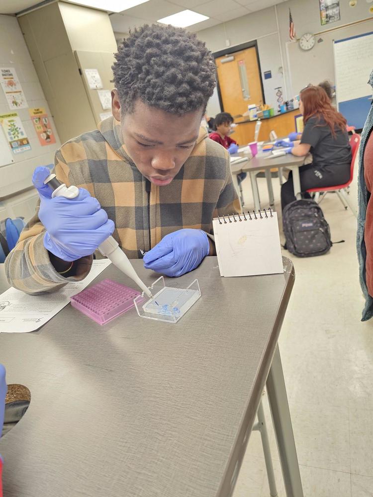 students studying genetics