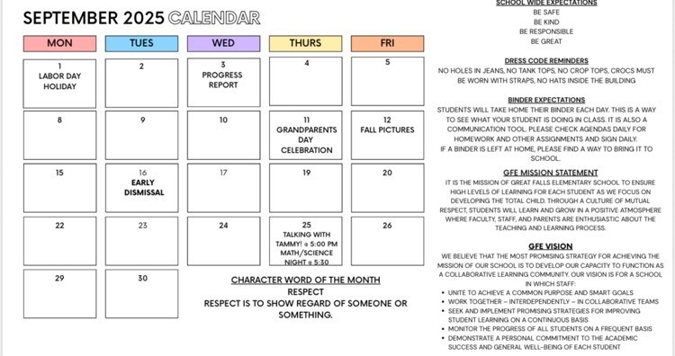 September AVID Calendar
