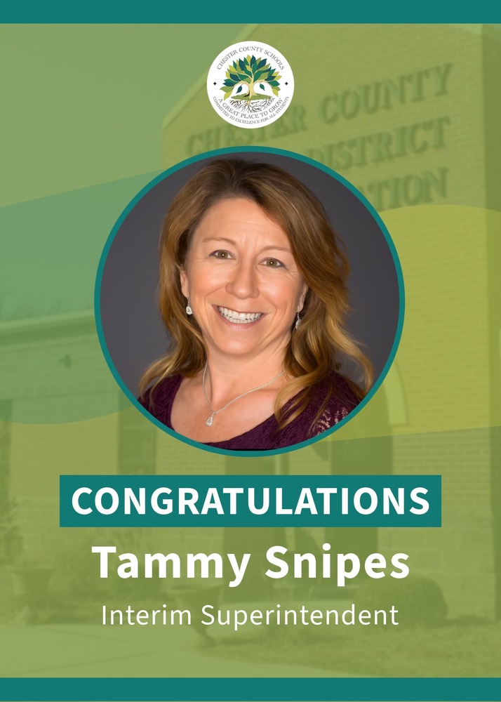 Congratulations Tammy Snipes, Interim Superintendent.