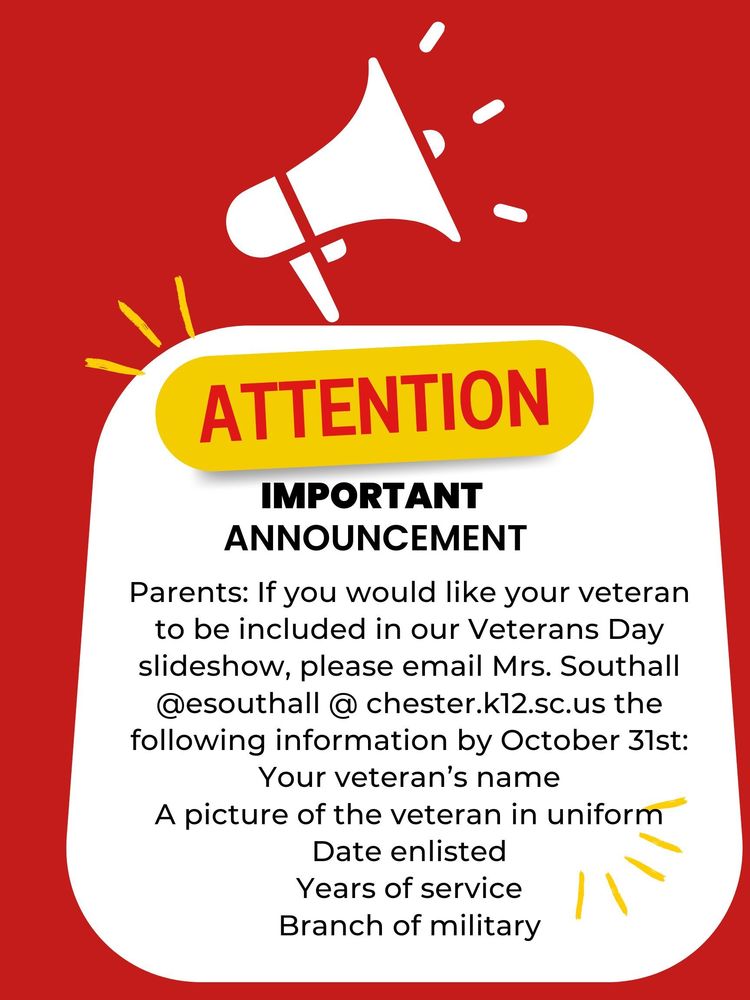 Veterans Day Announcement