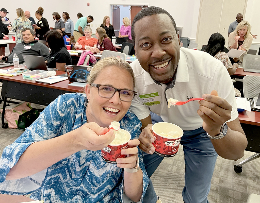 CCSD Leadership Retreat 2025 - educators enjoying a frozen treat