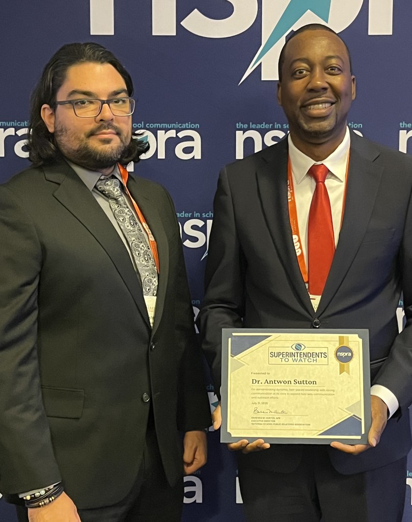 Superintendent, Dr. Sutton and Director of Marketing and Communications, Chris Christoff