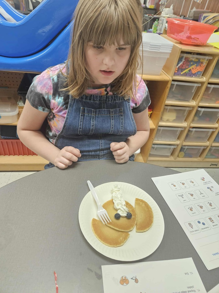 Ms. Adkins’ class had a cooking lesson today and made elephant pancakes!