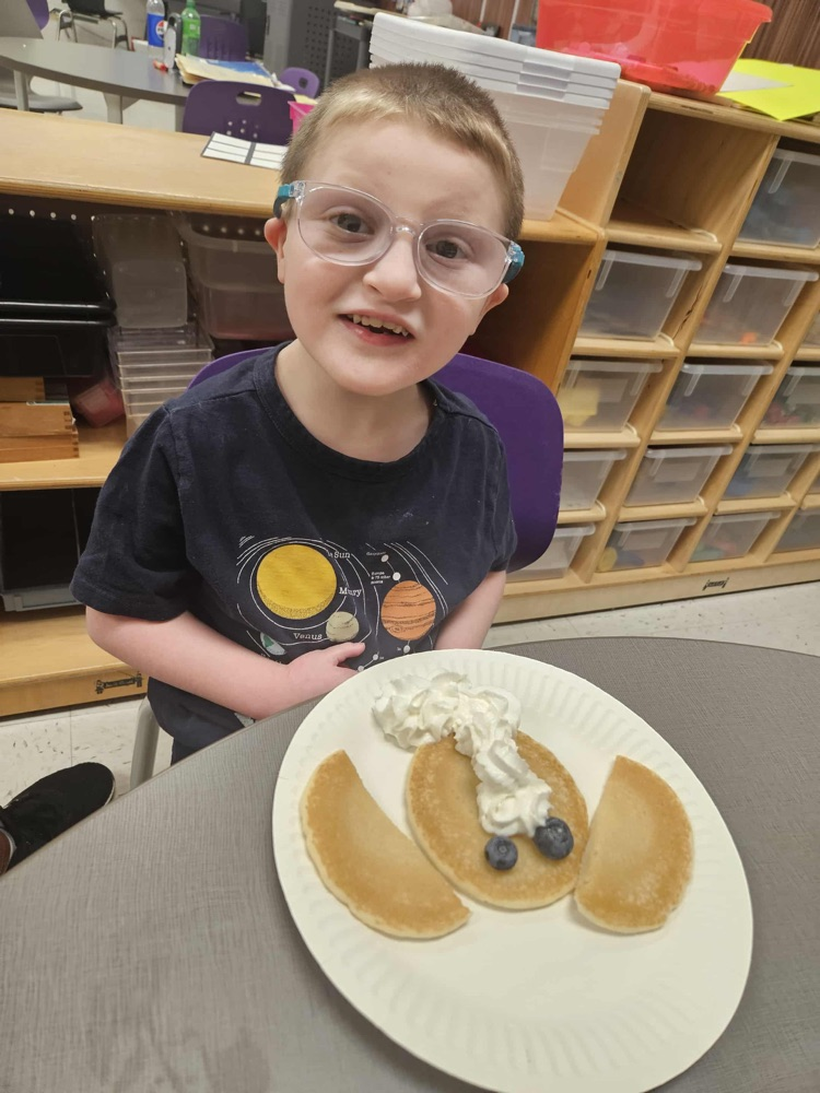 Ms. Adkins’ class had a cooking lesson today and made elephant pancakes!