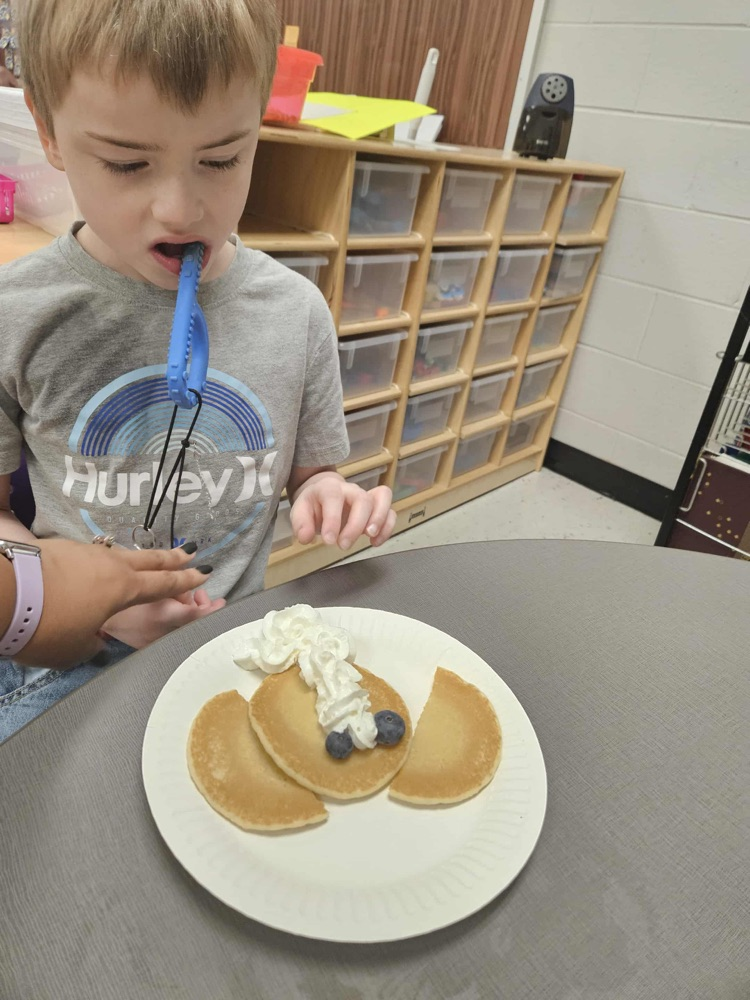 Ms. Adkins’ class had a cooking lesson today and made elephant pancakes!