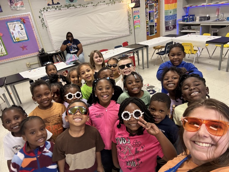 Students wore sunglasses today to kick off spirit week. 