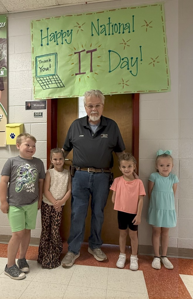 IT Professionals Day- Mr. Brock with some Kindergarten students
