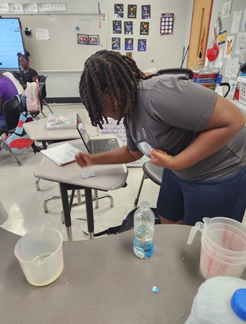 5th grade students created lava lamps to observe chemical changes.