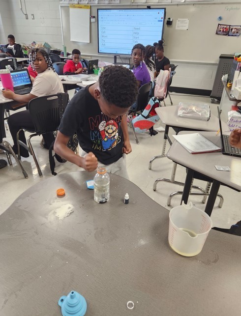 5th grade students created lava lamps to observe chemical changes.
