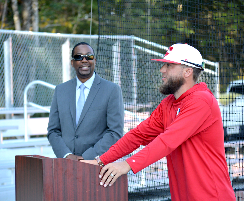 CCSD Superintendent, Dr. Antwon Sutton and Chester High Baseball Coach, Logan Pemberton