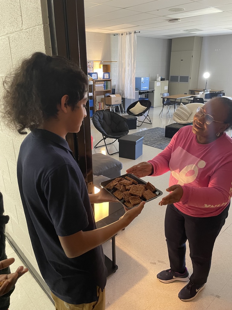 Sharing cookies with Mrs. Brannum