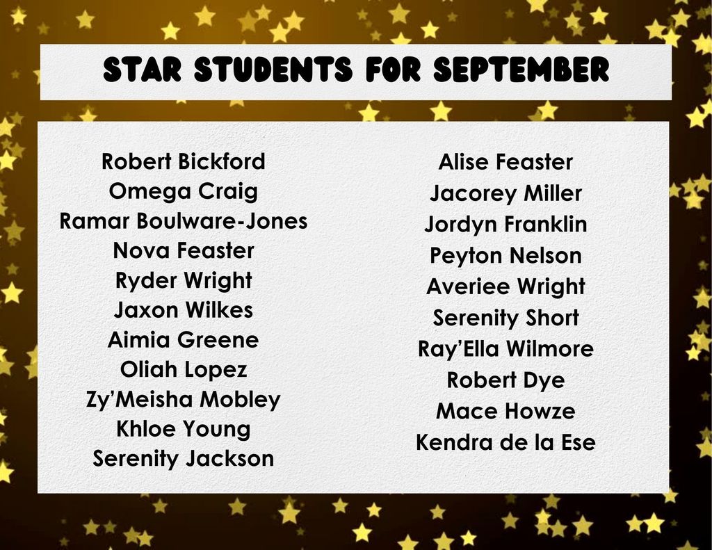 We recognized Star students for September today