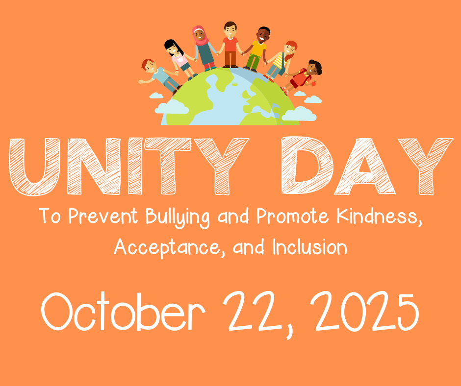 Wear orange on October 22nd for Unity Day.