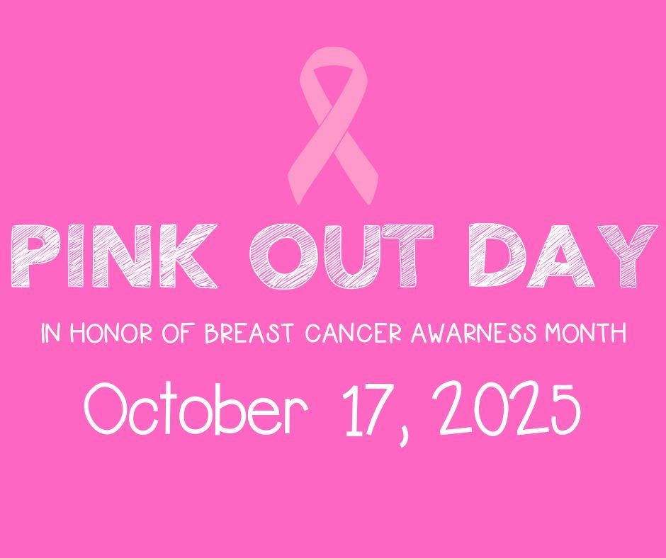 Tomorrow we will wear pink in honor of breast cancer awareness month.