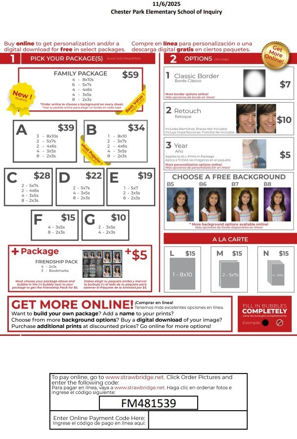 We will take make-up pictures on November 6th.