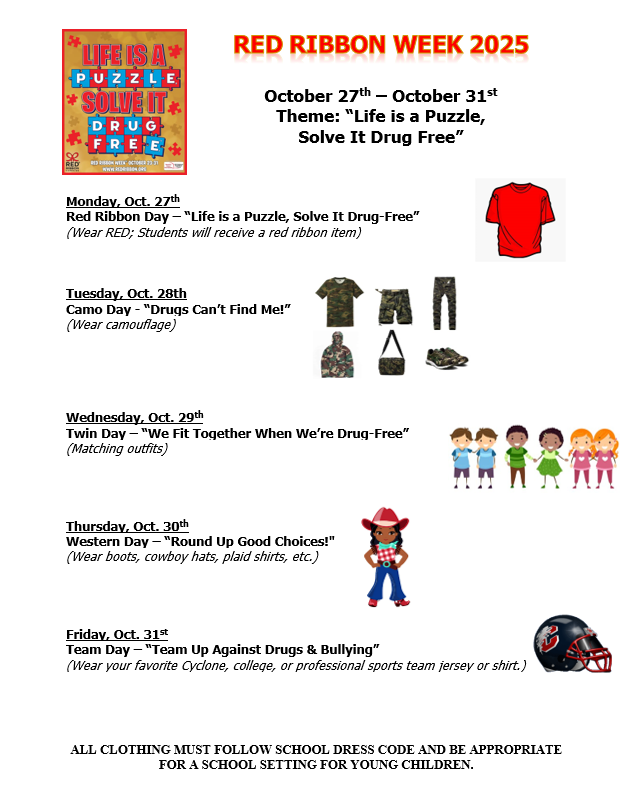 Red Ribbon Week 2025 Celebration Days
