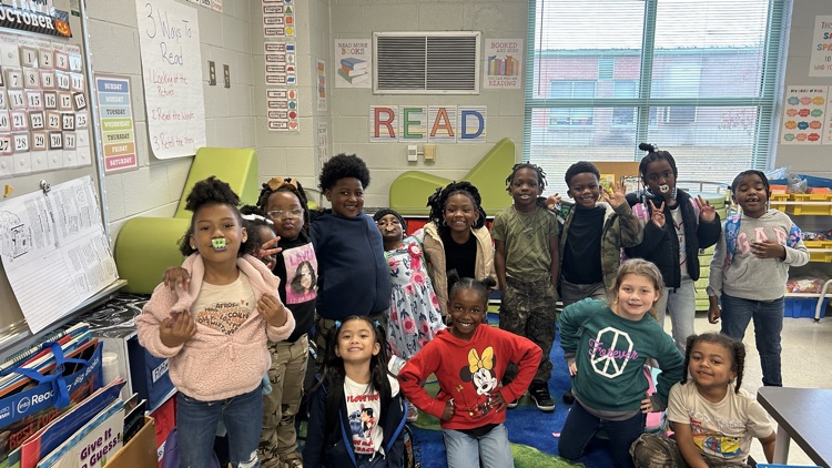 Students dressed in camo. 