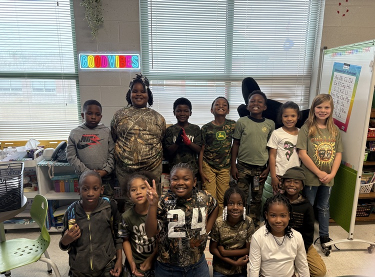 Students dressed in camo. 