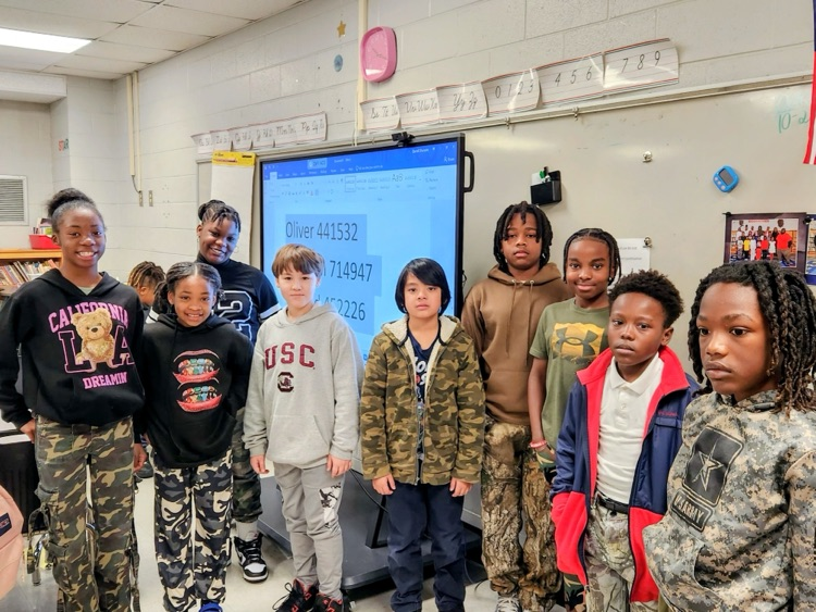 Students dressed in camo. 