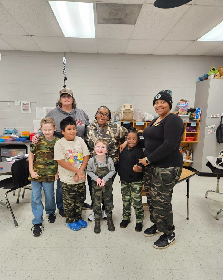 Students dressed in camo. 