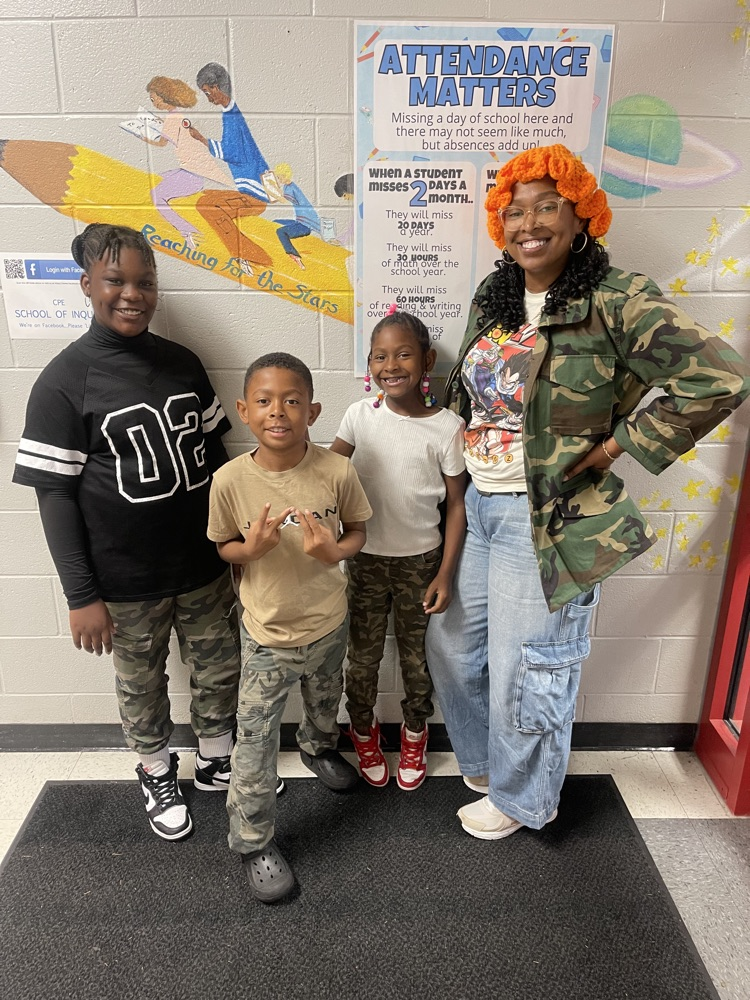 Students dressed in camo. 