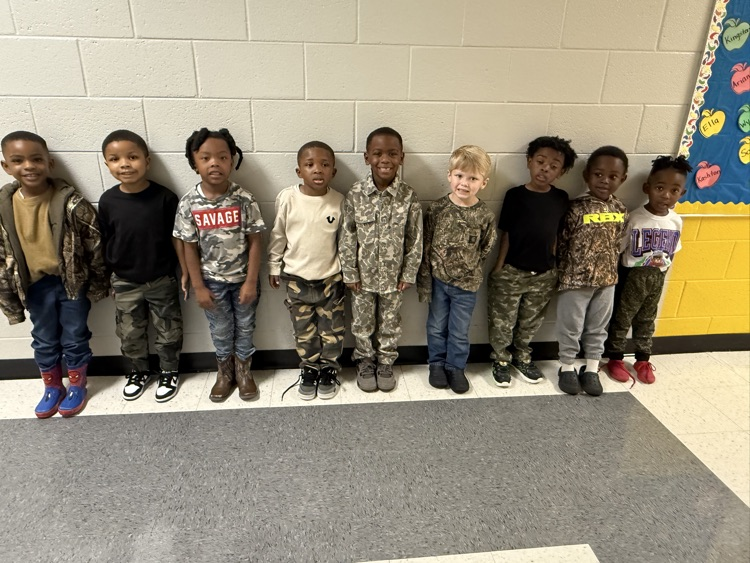 Students dressed in camo. 