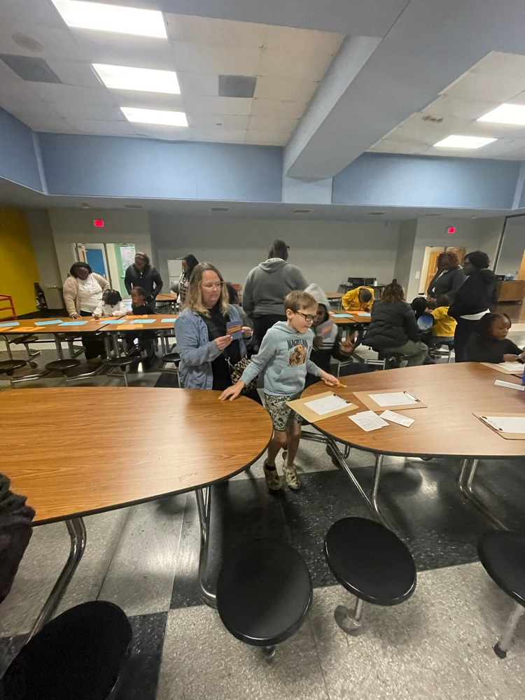 Third grade students enjoying family night. 