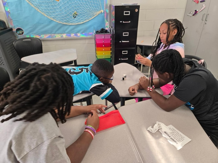 This was from Fri...and I totally forgot to send it for Facebook. Ms. Conrad's class worked on a STEM activity called Instant Insanity. This encouraged teamwork and deep thinking skills.